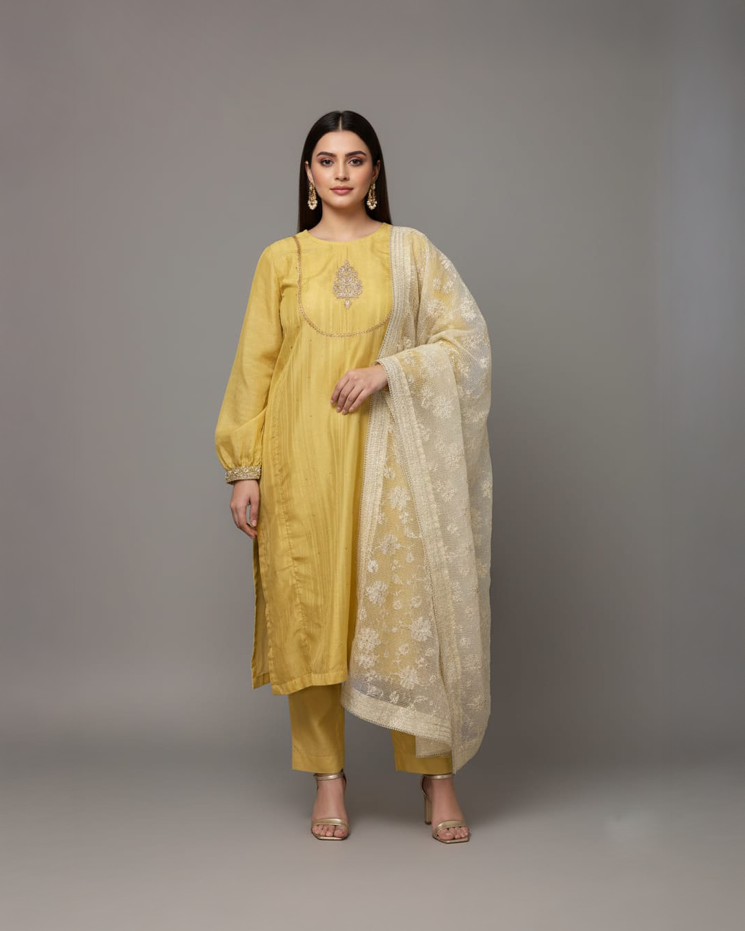 2 Piece Luxury Mukesh Shirt and dupatta heavy embroidered