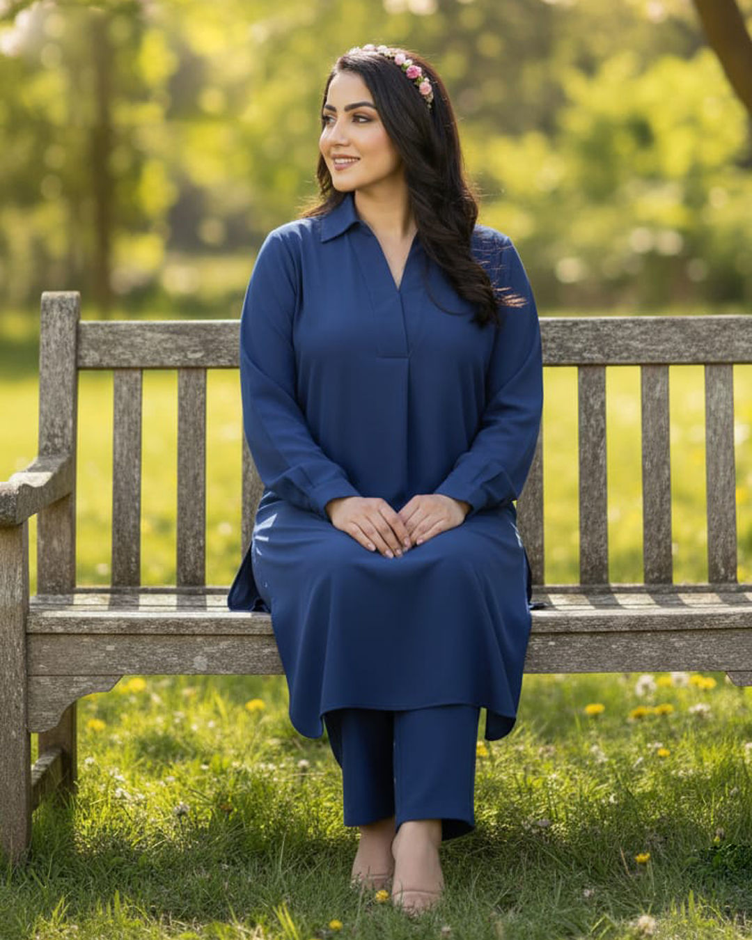 Deep Purple Solid 2-Piece Suit – Kurta & Trouser