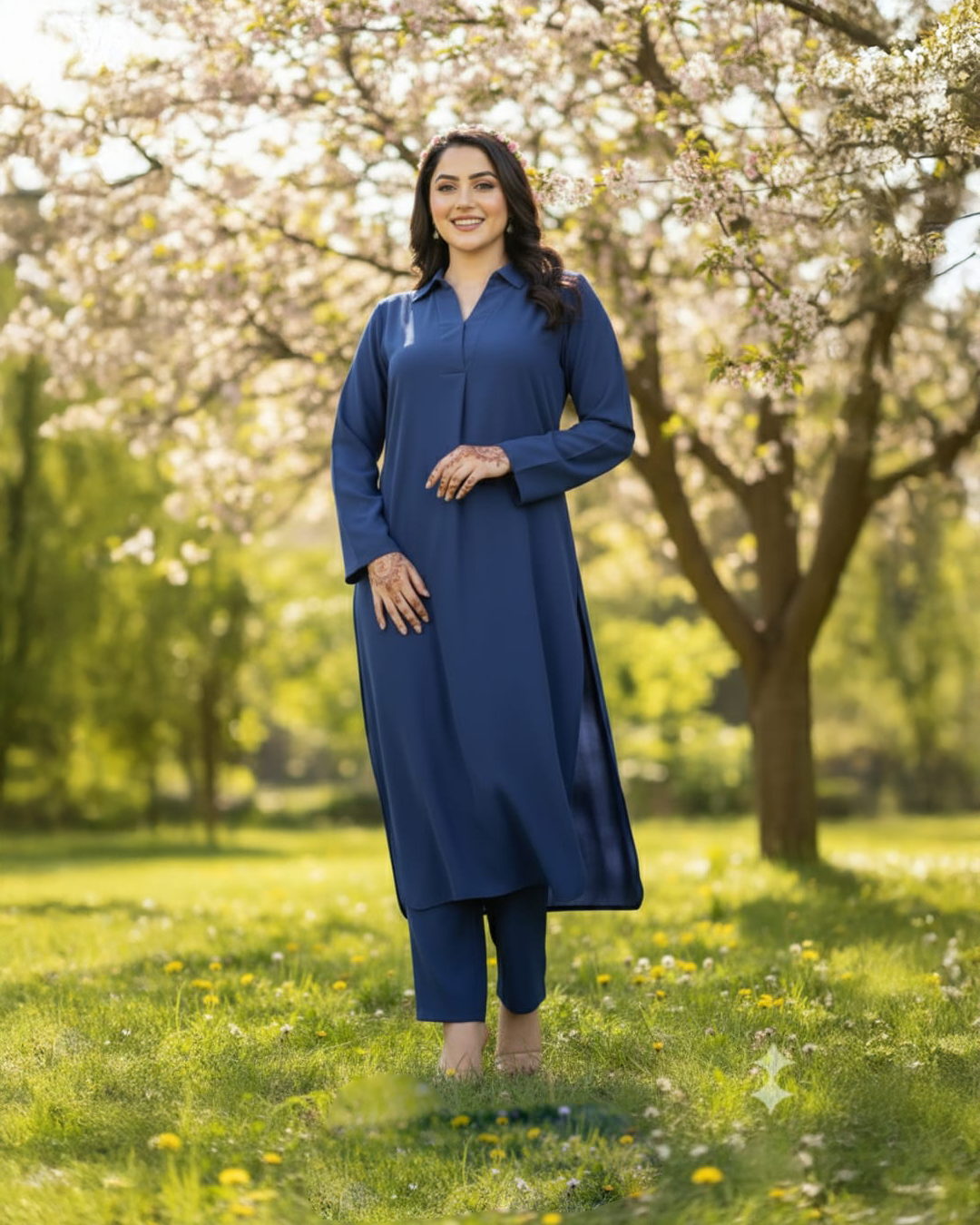 Deep Purple Solid 2-Piece Suit – Kurta & Trouser