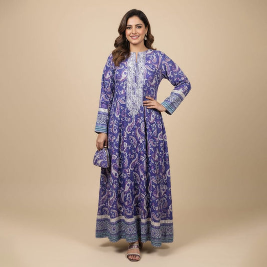Ladies kurta Pakistani style in purple - women clothing pk fashion