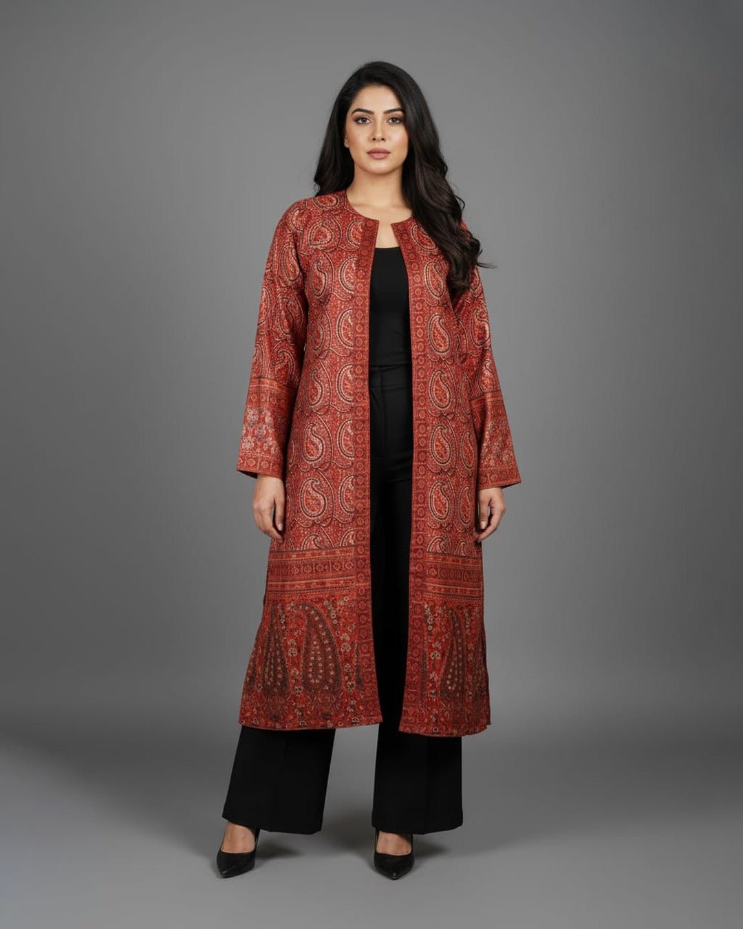 Paisley jacket for Pakistani women clothes layering