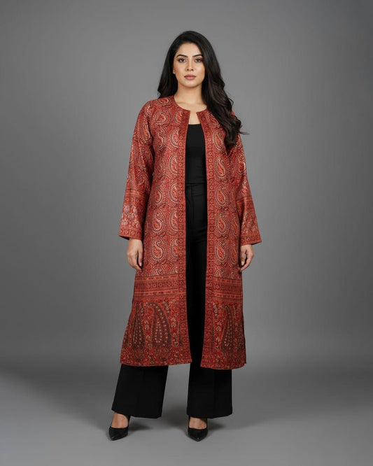 Paisley jacket for Pakistani women clothes layering