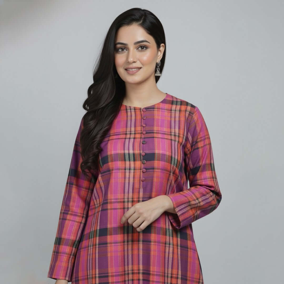 Ethnic Checkered - 3 Piece Festive Suit - Deeno's