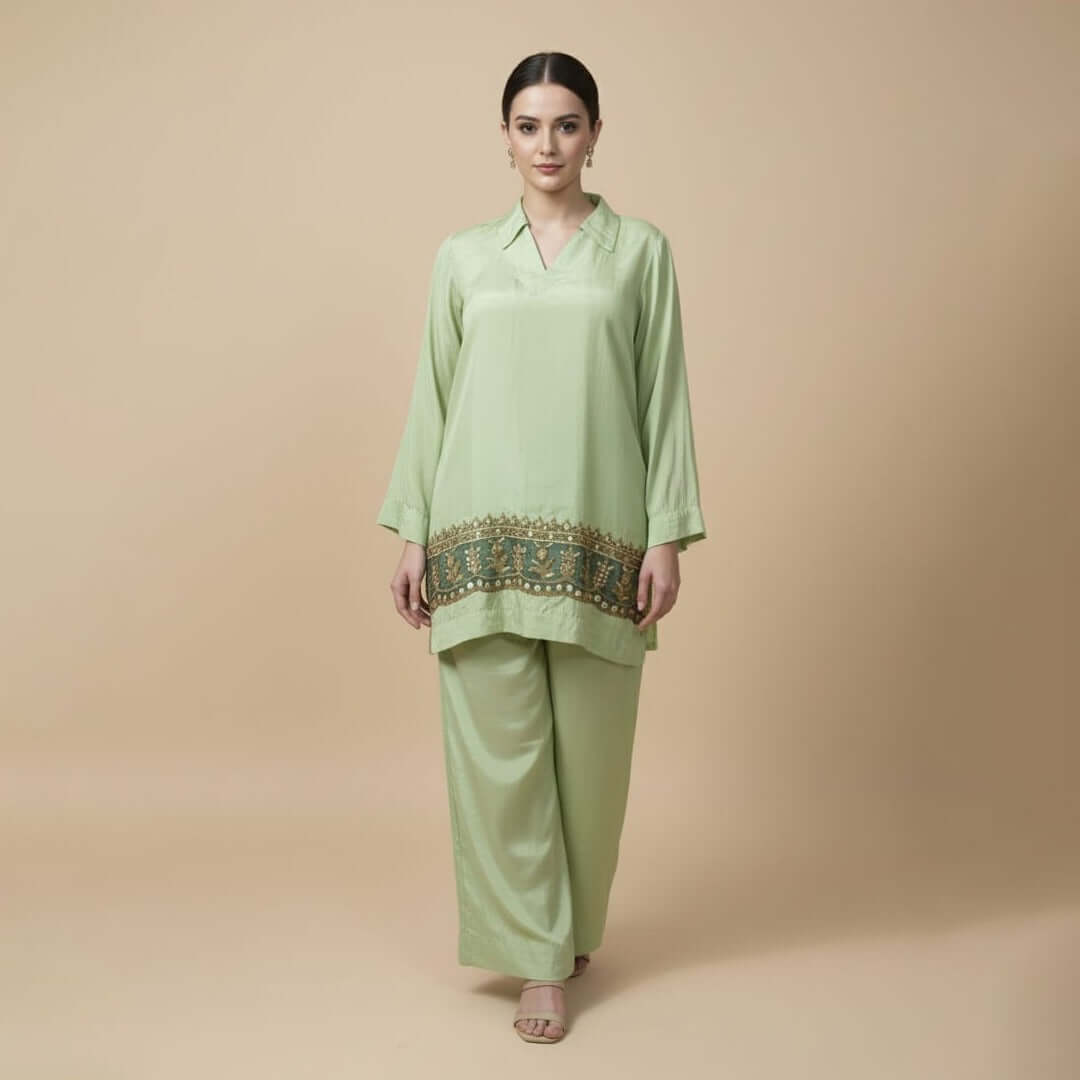 Green Pine - 2-Piece Embroidered Suit - Deeno's